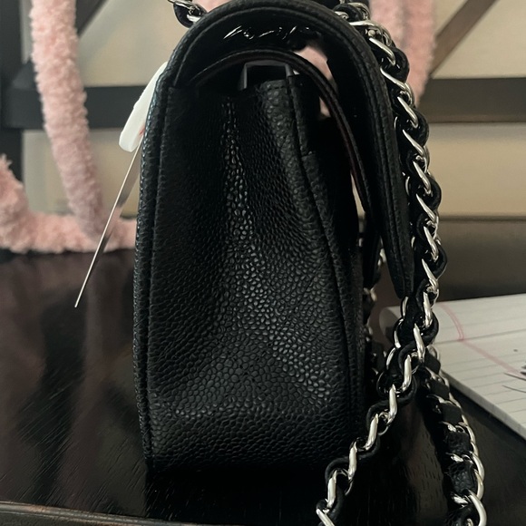NOT AVAILABLE!! Chanel Small Classic Double Flap Black Caviar Silver Hardware - Picture 2 of 11